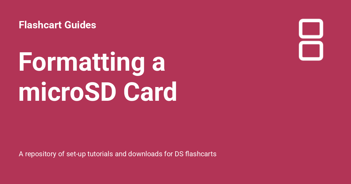 Card Format Bit String Formatting a microSD Card - Flashcart Guides