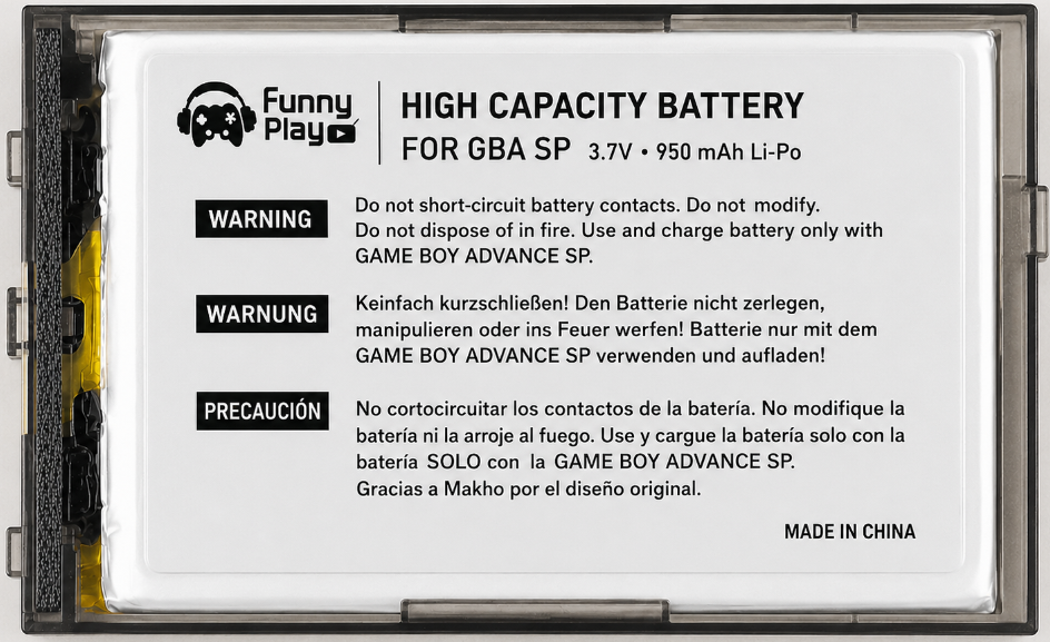 FunnyPlaying GBA SP Battery